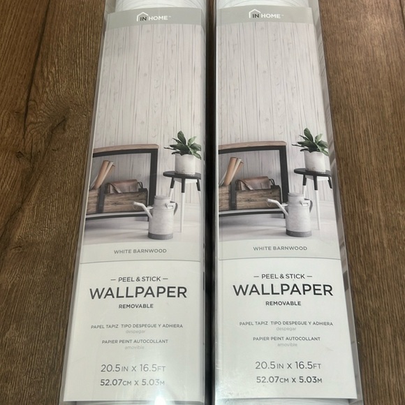 Peel and Stick White Barnwood Removable Wallpaper 20.5in x 16.5ft Lot of 2 Rolls - Picture 9 of 12